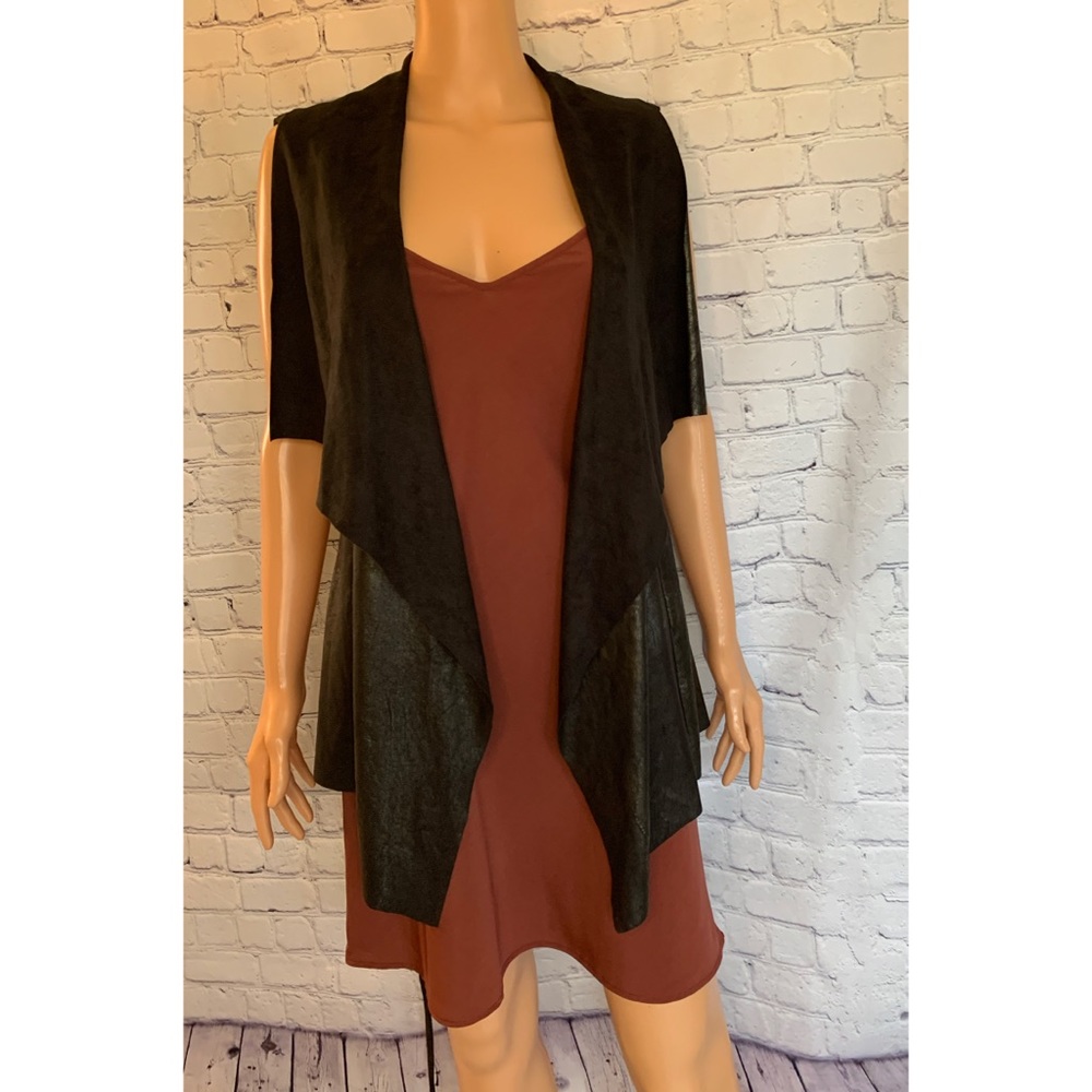 ZARA Black Faux Suede Vest/Jacket nwt size medium boho